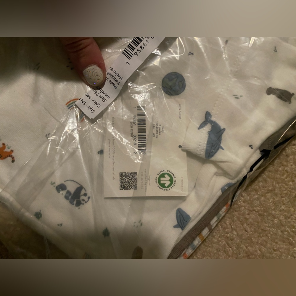 3 different designs of oneies for size 24 months
